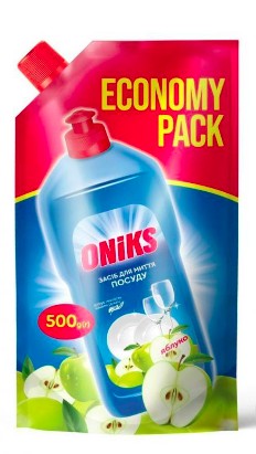 Oniks засіб д/миття посуду 500гр яблуко, дой-пак